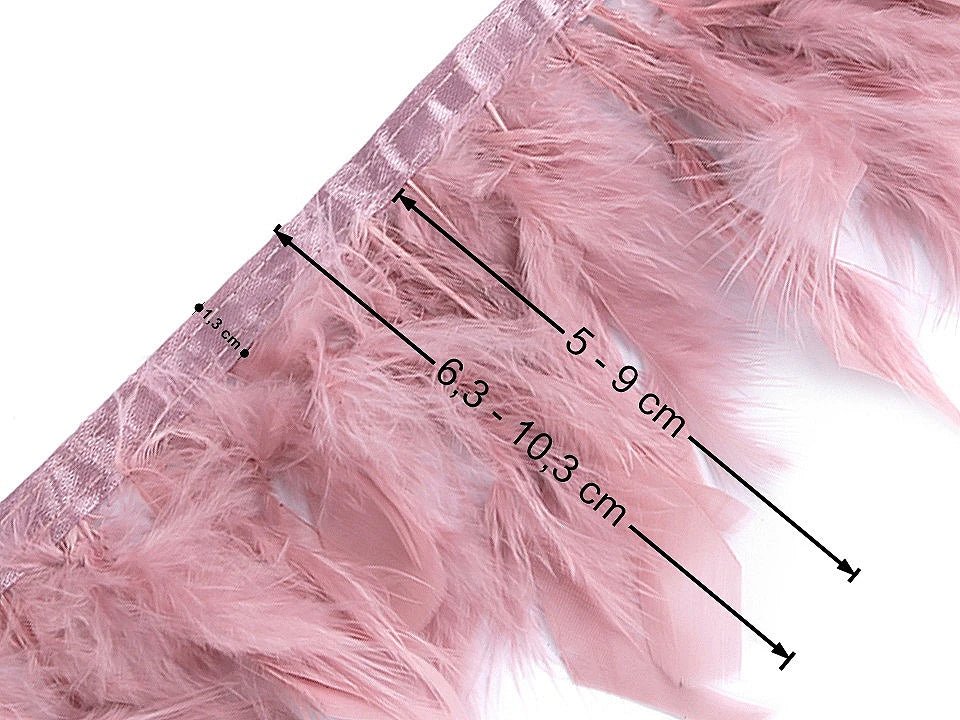 Ruban de finition en plumes de dinde - gris (lot de 50 cm)