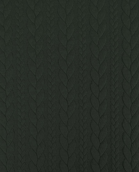 Image avec tissu en maille à motif tricoté - torsades vert fumé 340 g/m² – disponible chez Šarlotes audumi