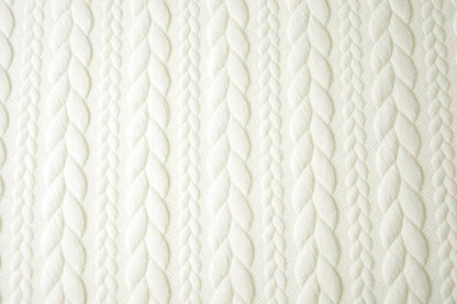 Image of knitted fabric with a knit pattern, warm white – available online at Šarlotes audumi