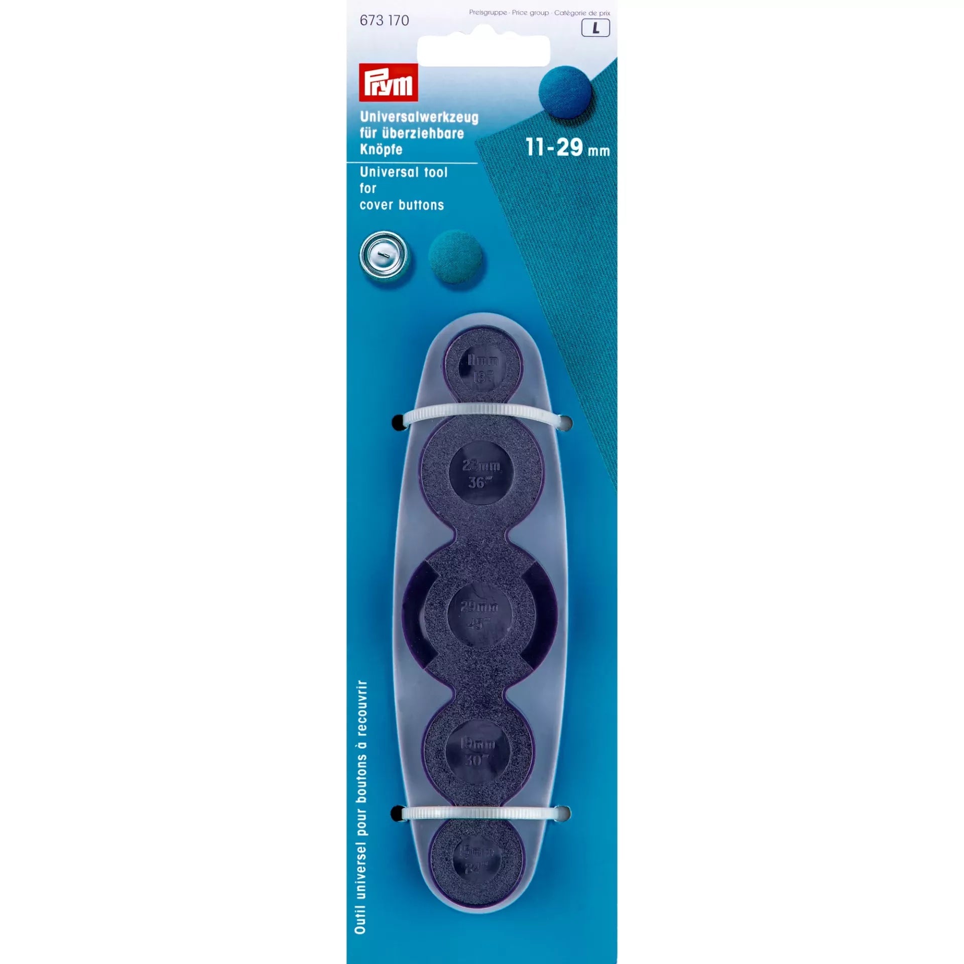 Outil universel pour recouvrir des boutons en métal Prym 11 - 25 mm