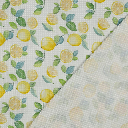 Image of waffle fabric - lemons 185 g/m² – available at Šarlotes audumi