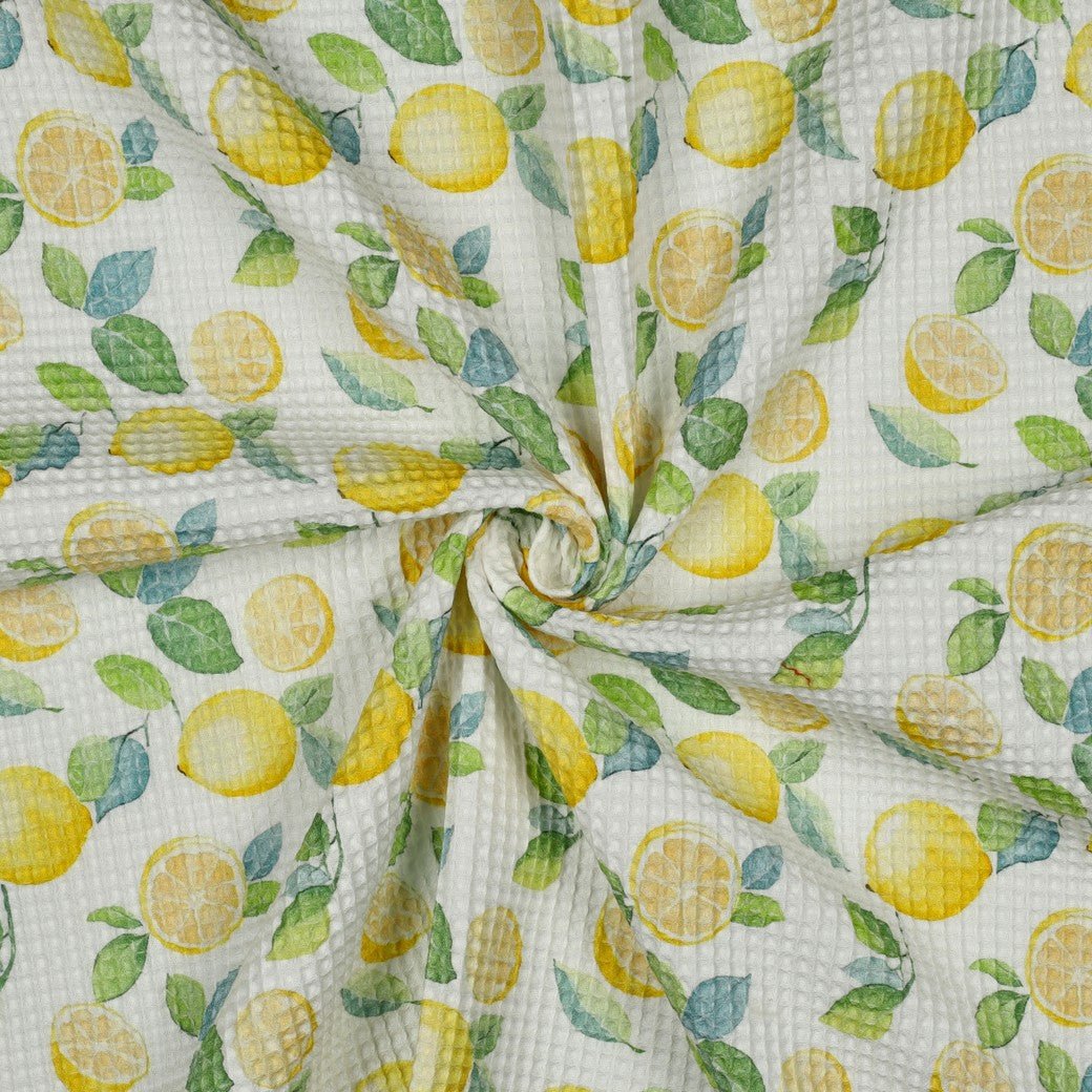 alt
Image of waffle fabric - lemons 185 g/m² – available at Šarlotes audumi