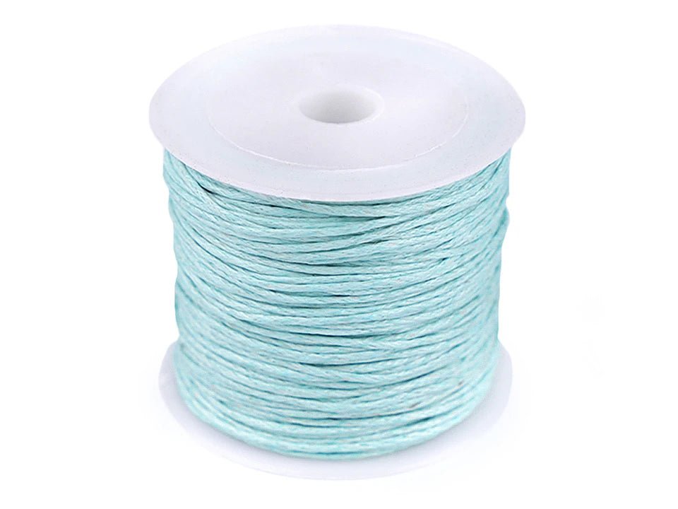 Corde en coton ciré Ø 0,8 mm - bleu ciel (bobine de 25 m)