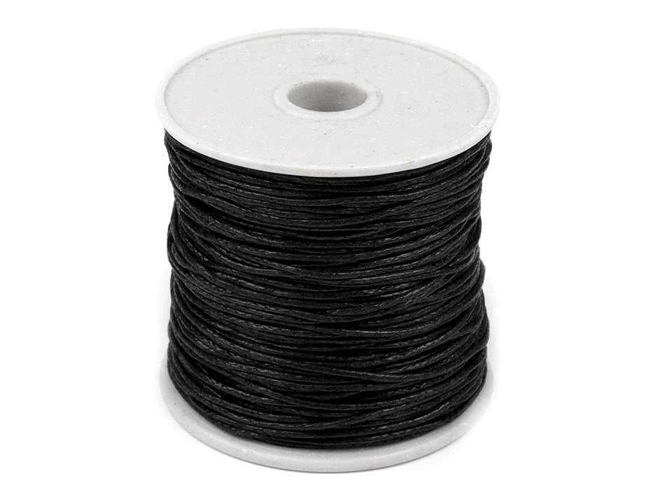 Braided cotton cord Ø 0.8 mm - black (25 m roll)