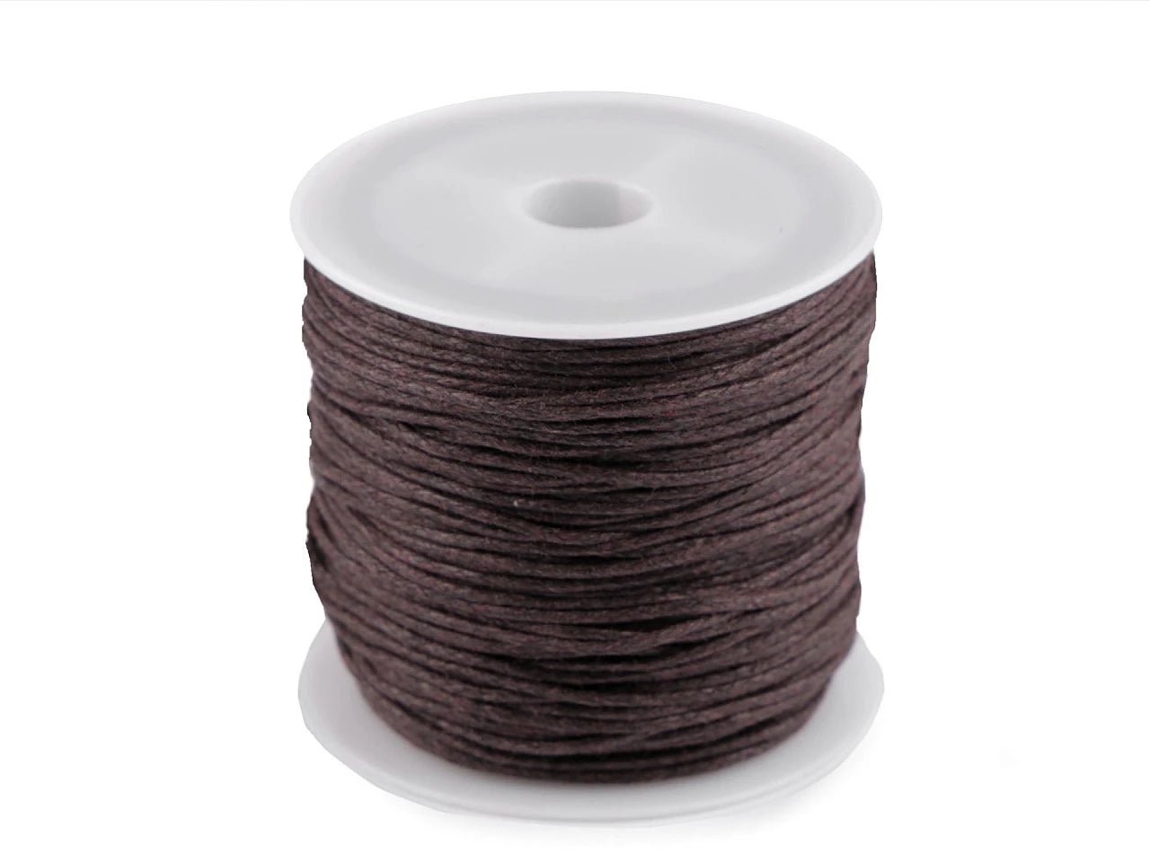 Waxed cotton cord Ø 0.8 mm - dark brown (25 m roll)