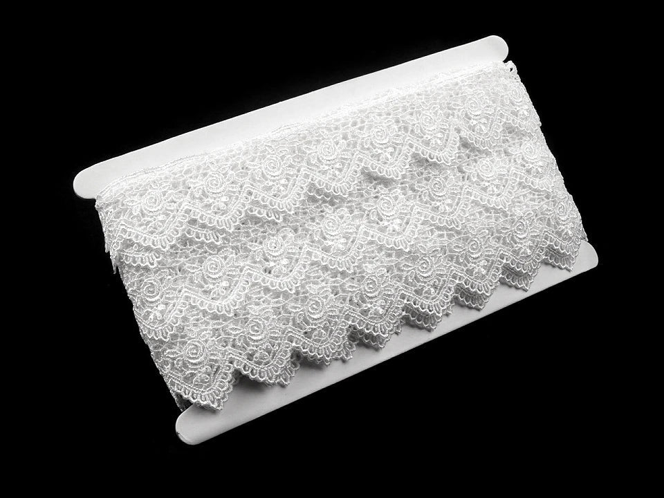 Ruban en dentelle de Venise 45 mm - blanc – disponible chez Šarlotes audumi