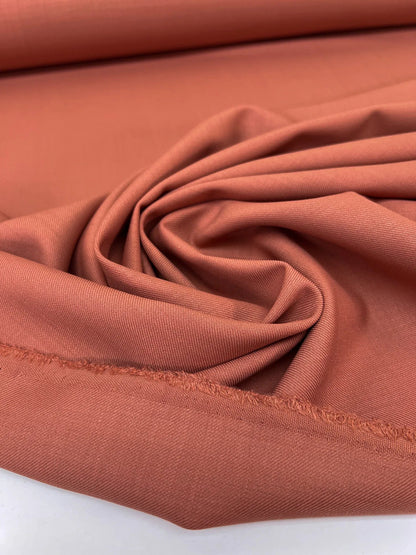 Tissu en laine avec élasthanne - argile rouge 215 g/m²