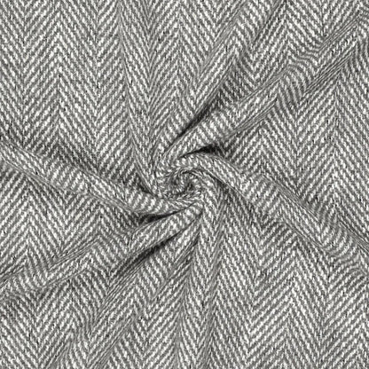 Image of wool fabric with herringbone pattern | gray | 390 g/m² | 145 cm – available at Šarlotes audumi