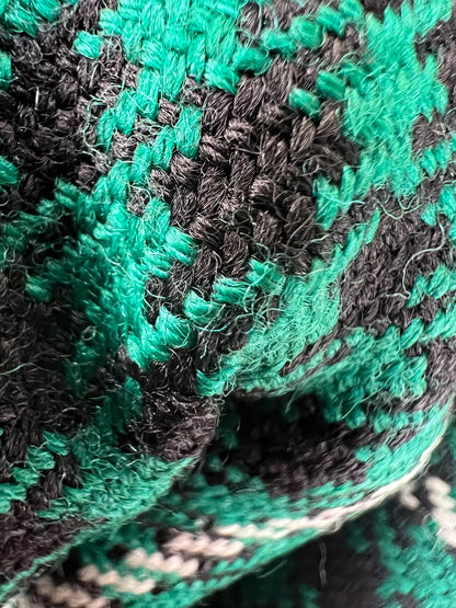 Tweed de laine à carreaux verts 400 g/m²