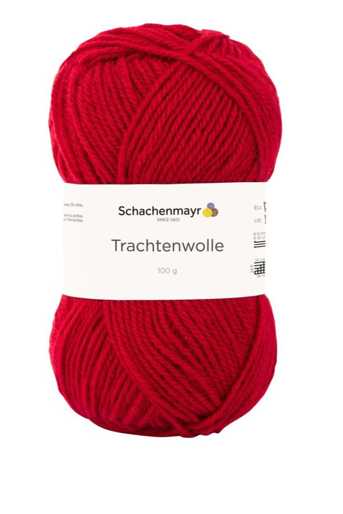 Fil à tricoter en laine Schachenmayr Trachtenwolle 185 m 100 g - rouge cerise #000131