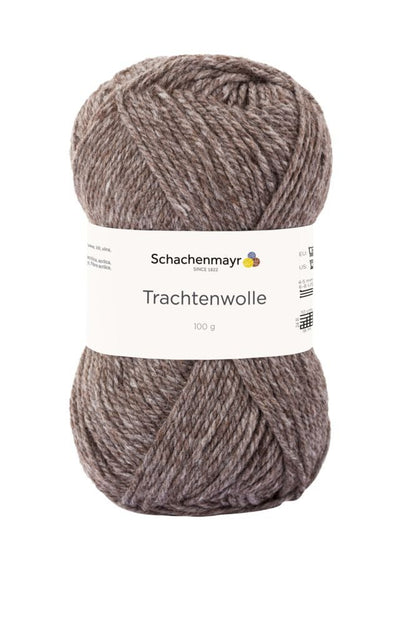 Fil à tricoter Schachenmayr Trachtenwolle en laine 185 m 100 g – brun foncé chiné #00012