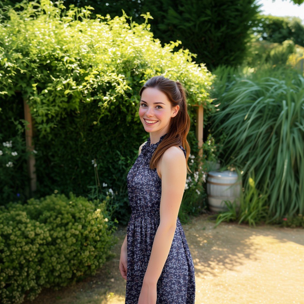 Image de tissu en viscose avec élasthanne, fin motif floral sur fond noir – disponible en ligne chez Šarlotes audumi