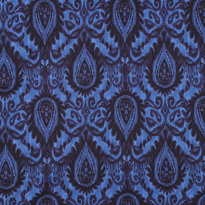 Image de tissu en viscose avec élasthanne, motif abstrait bleu – disponible en ligne chez Šarlotes audumi