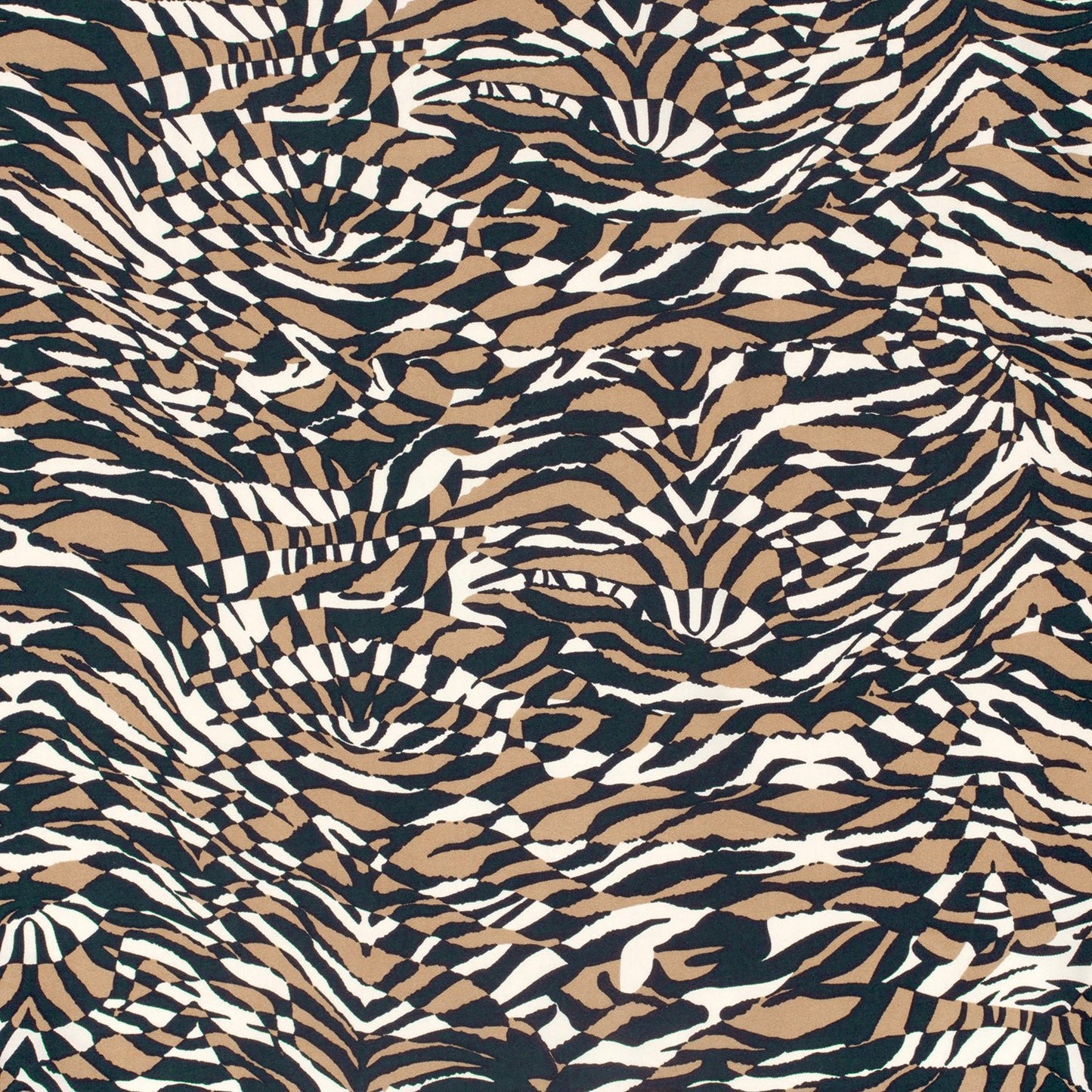 Image de tissu viscose - motif zèbre marron 125 g/m² – disponible chez Šarlotes audumi