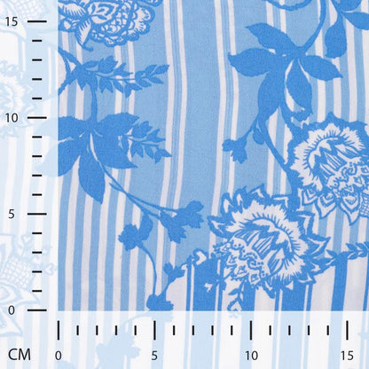 Tissu viscose à motif de lignes et de feuilles 130 g/m²
