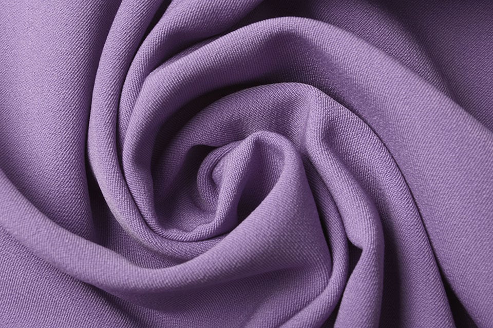 Gabardine viscose avec élasthanne - lilas 275 g/m²