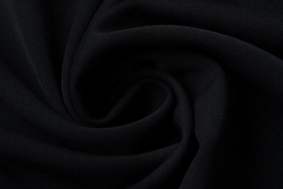 Gabardine en viscose avec élasthanne - noir 275 g/m²