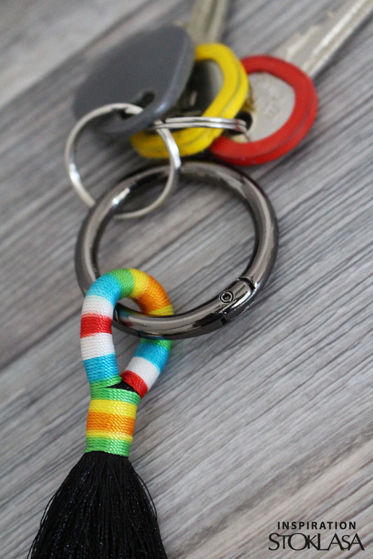 Anneau porte-clés Ø25 mm | Mousqueton métallique à ressort | couleurs variées