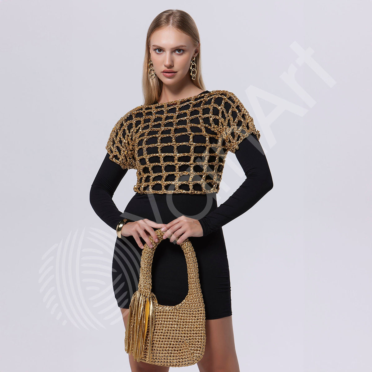 YarnArt Metallic Club – fil ruban métallisé pour le crochet et les loisirs créatifs 180 g / 55 m – disponible en ligne chez Tissus de Charlotte