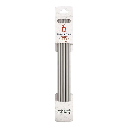 Aiguilles à tricoter pour chaussettes Pony Classic - 20 cm 5.00 mm (5 pièces)