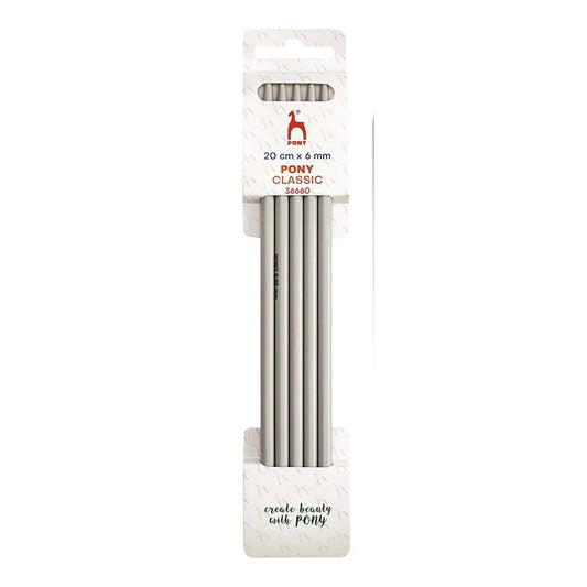 Aiguilles à tricoter pour chaussettes Pony Classic - 20 cm 6.00 mm (5 pièces)