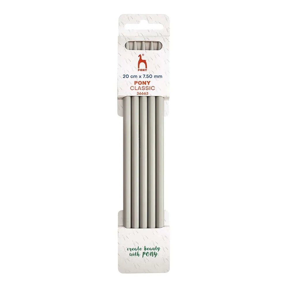 Aiguilles à tricoter pour chaussettes Pony Classic - 20 cm 7.5 mm (5 pièces)