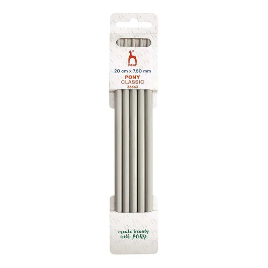 Aiguilles à tricoter pour chaussettes Pony Classic - 20 cm 7.5 mm (5 pièces)