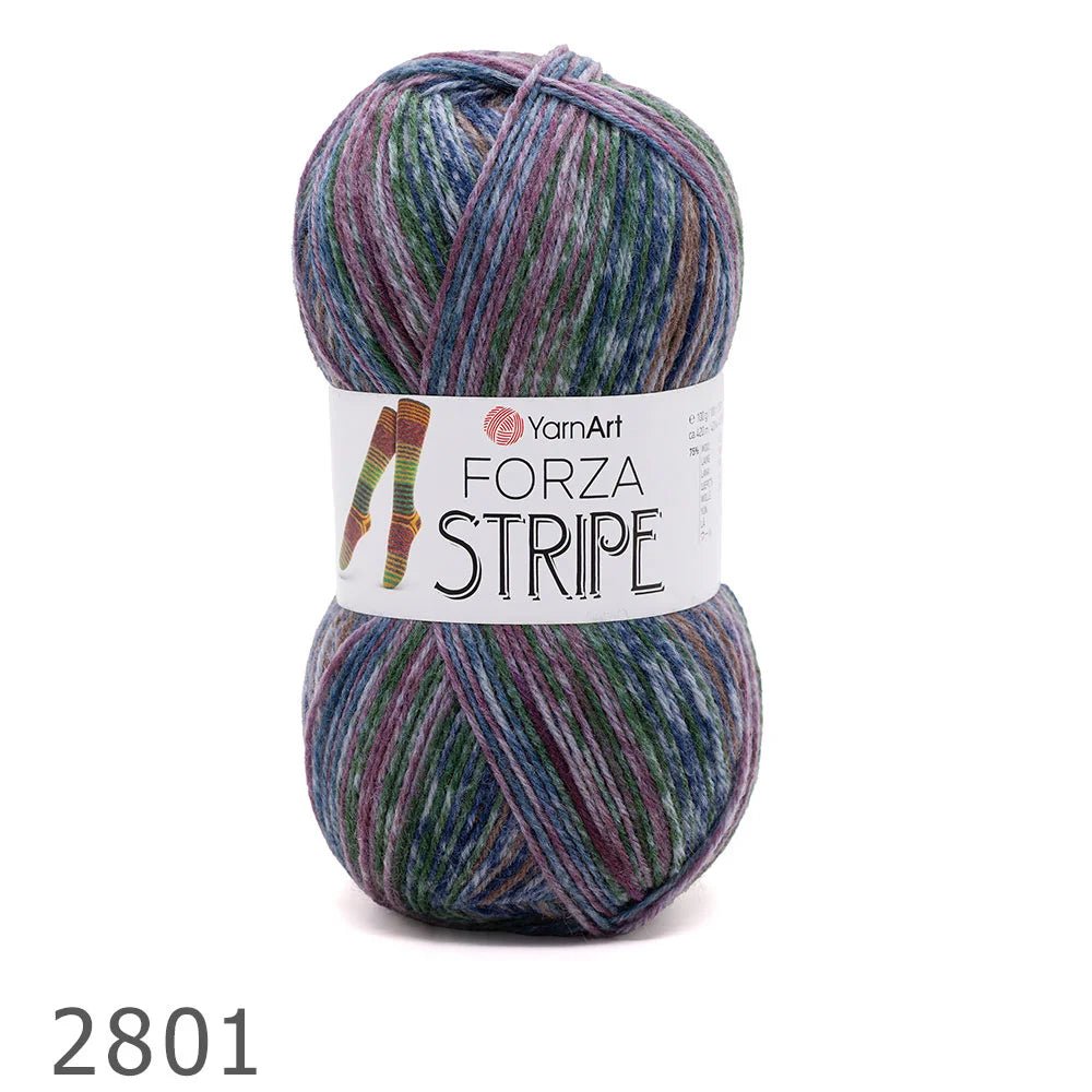 Attēls ar Zeķu dzija ar vilnu YarnArt Forza Stripe- 100 g / 420 m – pieejams internetā Šarlotes audumi