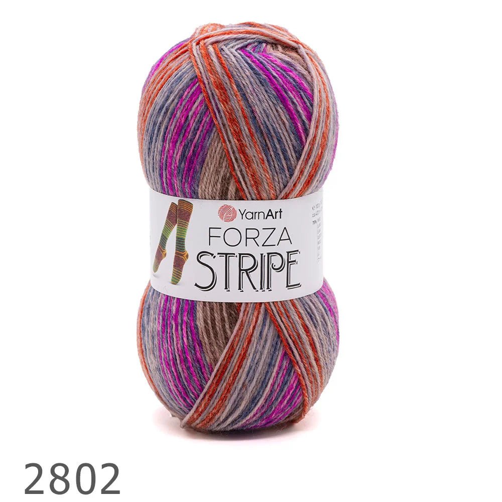 Attēls ar Zeķu dzija ar vilnu YarnArt Forza Stripe- 100 g / 420 m – pieejams internetā Šarlotes audumi