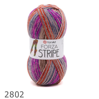 Attēls ar Zeķu dzija ar vilnu YarnArt Forza Stripe- 100 g / 420 m – pieejams internetā Šarlotes audumi