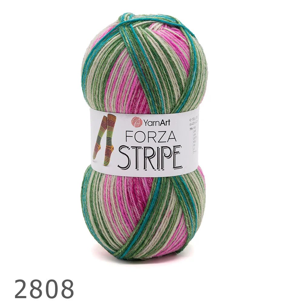 Attēls ar Zeķu dzija ar vilnu YarnArt Forza Stripe- 100 g / 420 m – pieejams internetā Šarlotes audumi