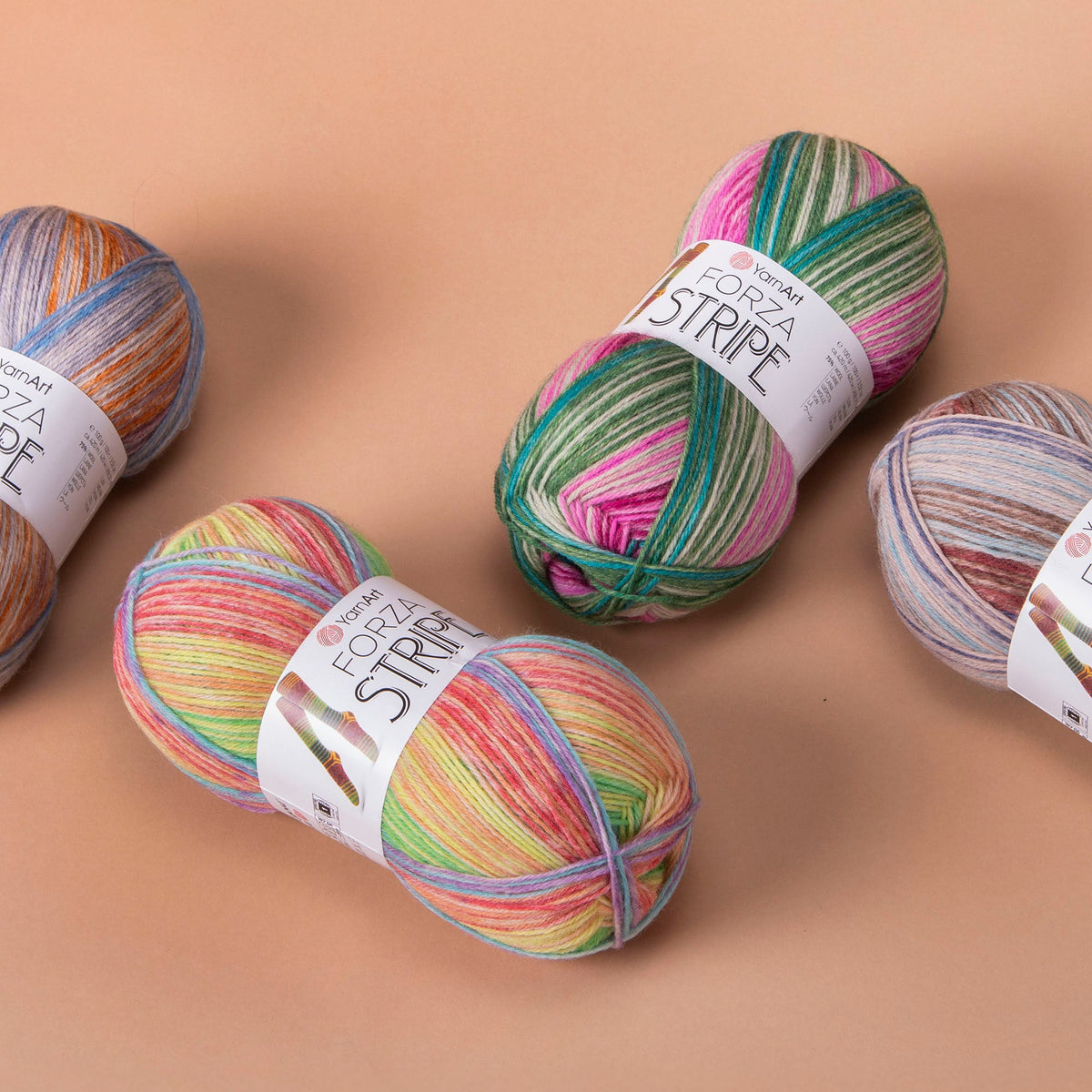Attēls ar Zeķu dzija ar vilnu YarnArt Forza Stripe- 100 g / 420 m – pieejams internetā Šarlotes audumi
