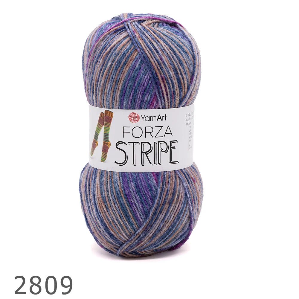 Attēls ar Zeķu dzija ar vilnu YarnArt Forza Stripe- 100 g / 420 m – pieejams internetā Šarlotes audumi
