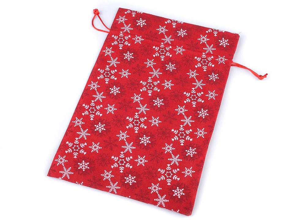 Sac cadeau de Noël avec flocons de neige 20 × 30 cm – disponible en ligne chez Šarlotes audumi