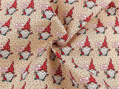 Tissu décoratif de Noël avec des lutins – disponible en ligne chez Šarlotes audumi