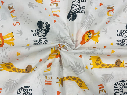 100% Cotton fabric-African animals 130 g/m²