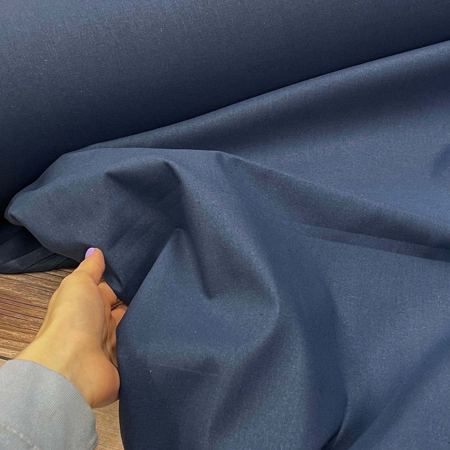 100% Baumwollstoff – rauchblau 220cm 146 g/m²