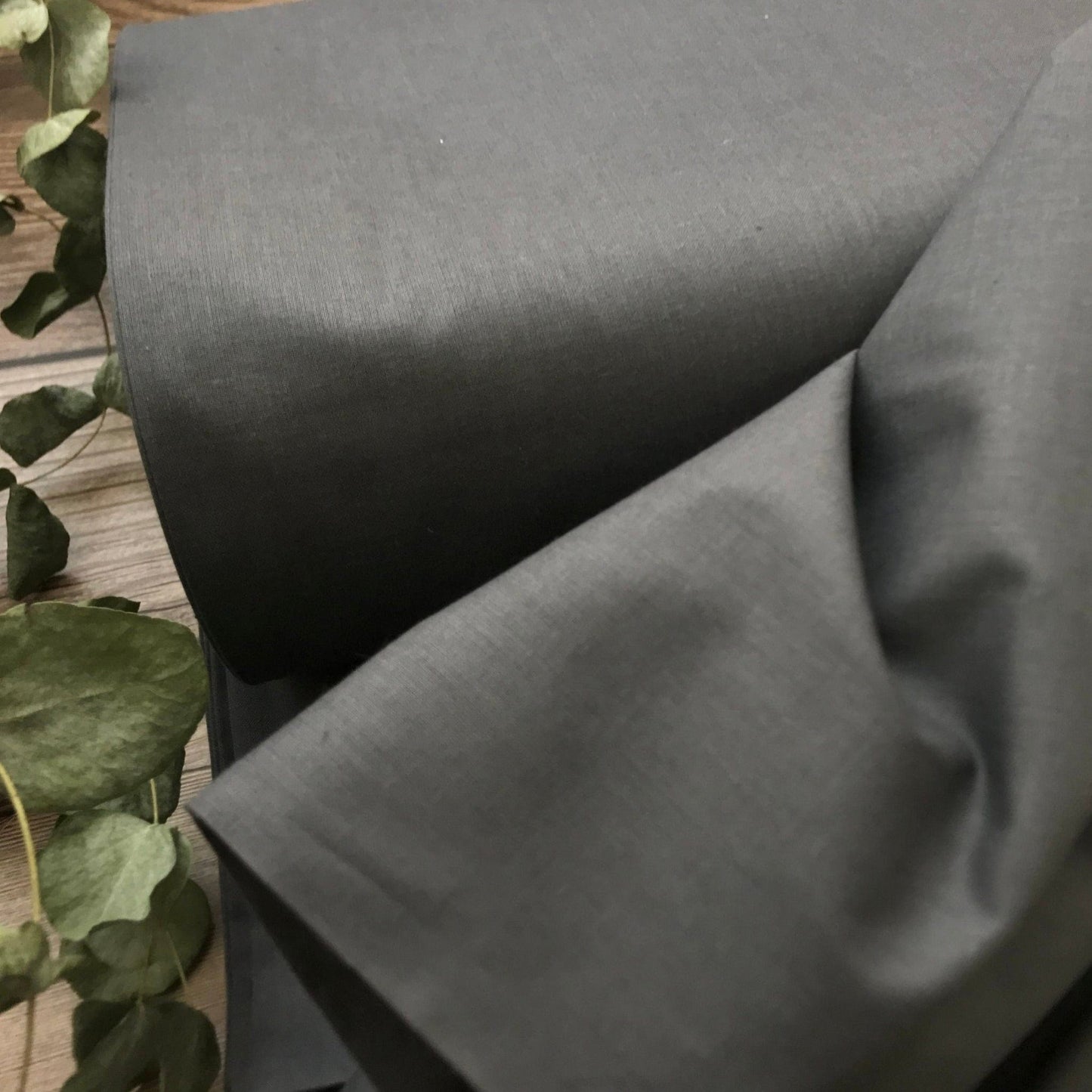 100% Baumwollstoff – Graphitgrau 125 g/m²