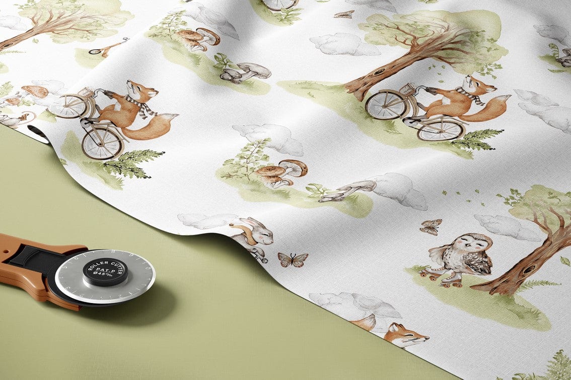 100% Cotton fabric - fox on voile 125 g/m²