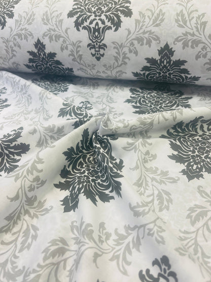 100% Cotton fabric - gray and black pattern 130 g/m²