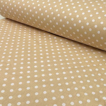 100% cotton fabric with pom-poms on a soft yellow background 125 g/m²
