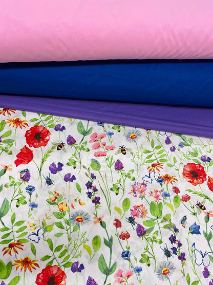 100 % Baumwollstoff in Kornblumenblau 125 g/m²