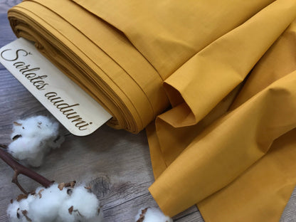 100 % Baumwollstoff in Senf, 125 g/m²