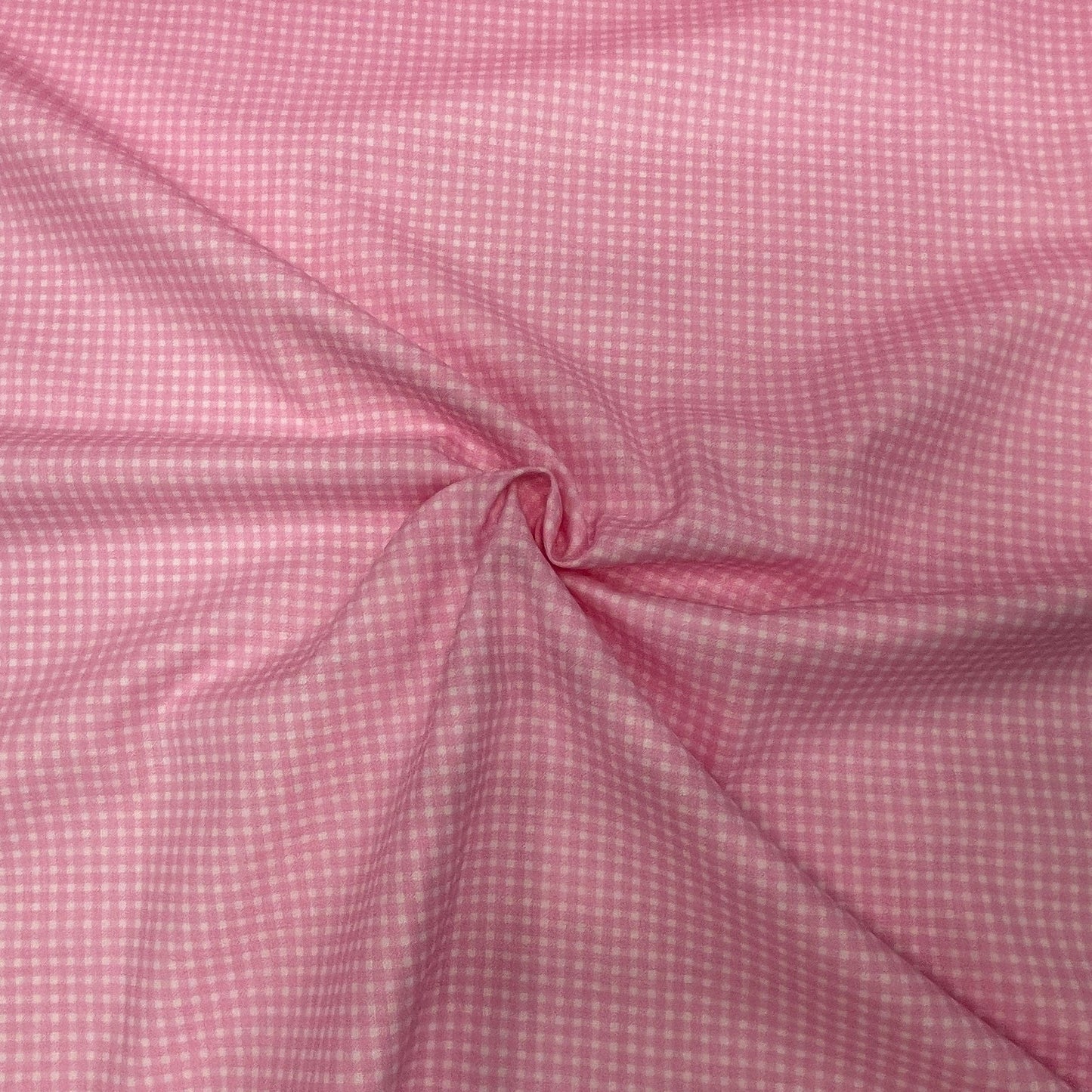 Tissu 100 % coton fin, à carreaux roses, 125 g/m²