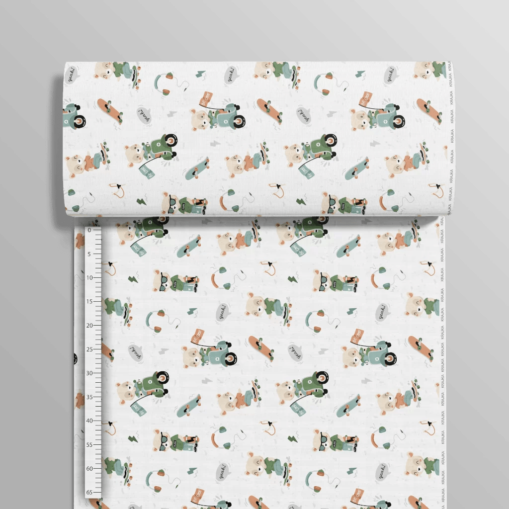 100% Cotton fabric-sporty bear 125 g/m²