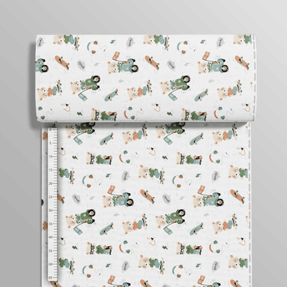 100% Cotton fabric-sporty bear 125 g/m²