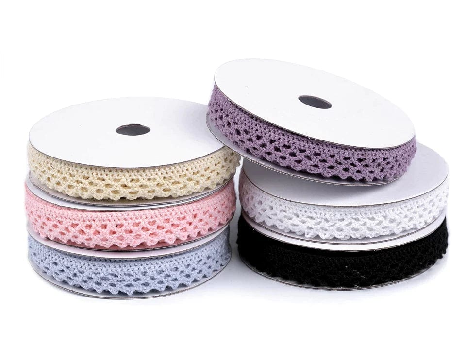 100% cotton lace - 1.2 cm black