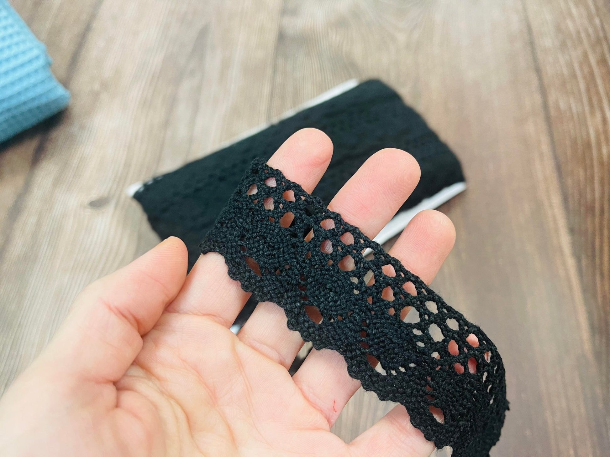 100% Cotton lace-3,2 cm black