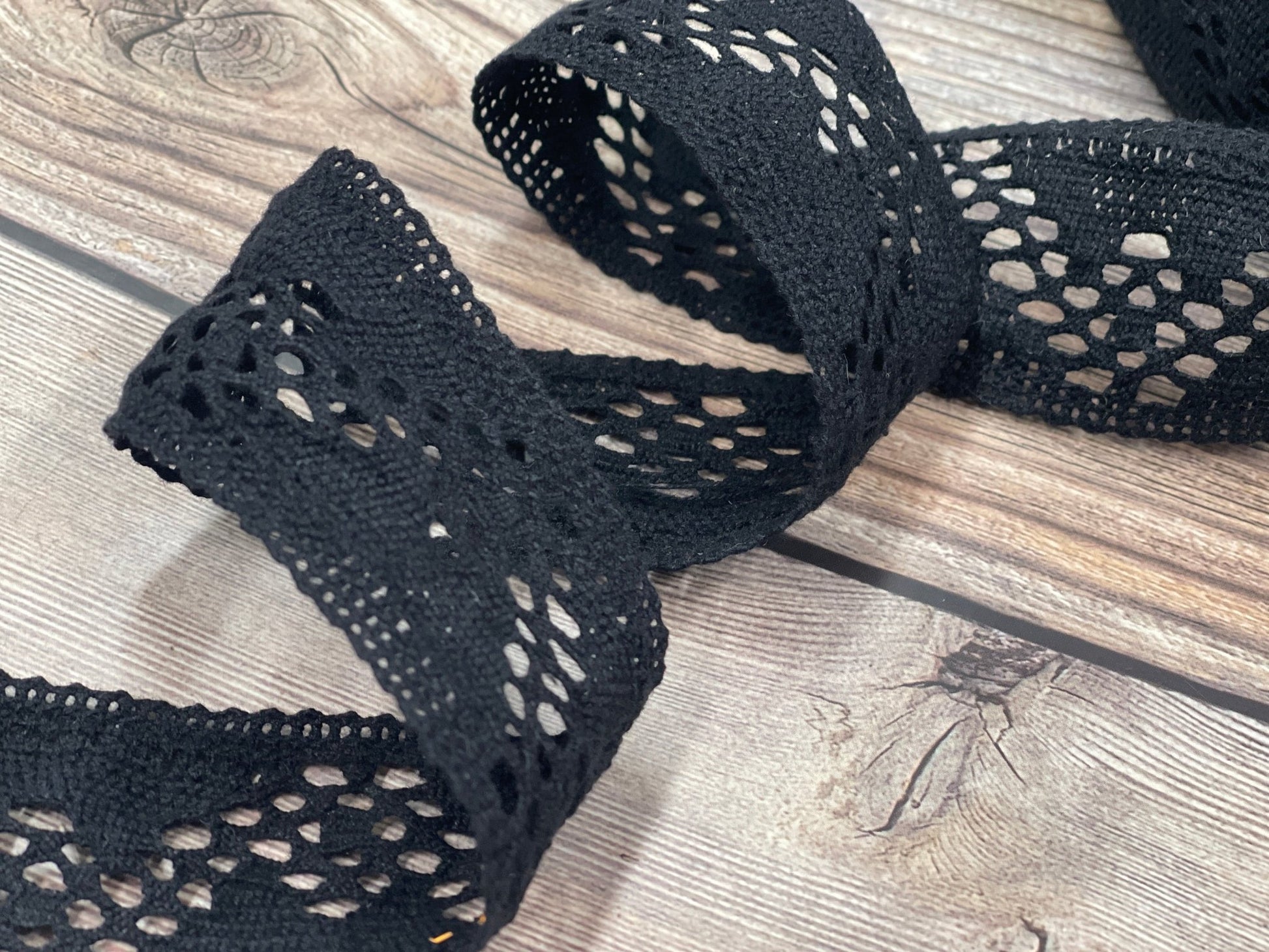 100% Cotton lace-4 cm black-LV