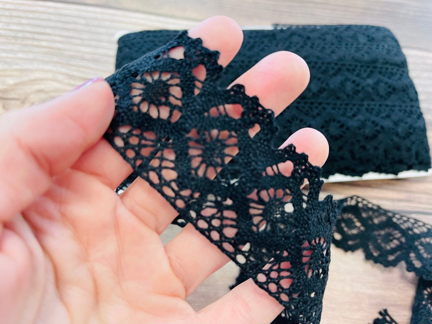 100% cotton lace-40 mm black